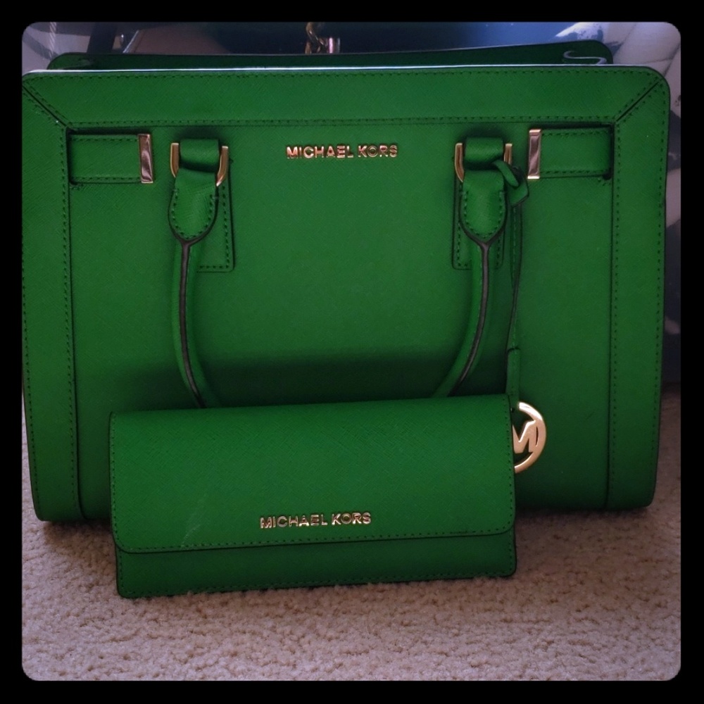 Intense Green Michael Kors purse